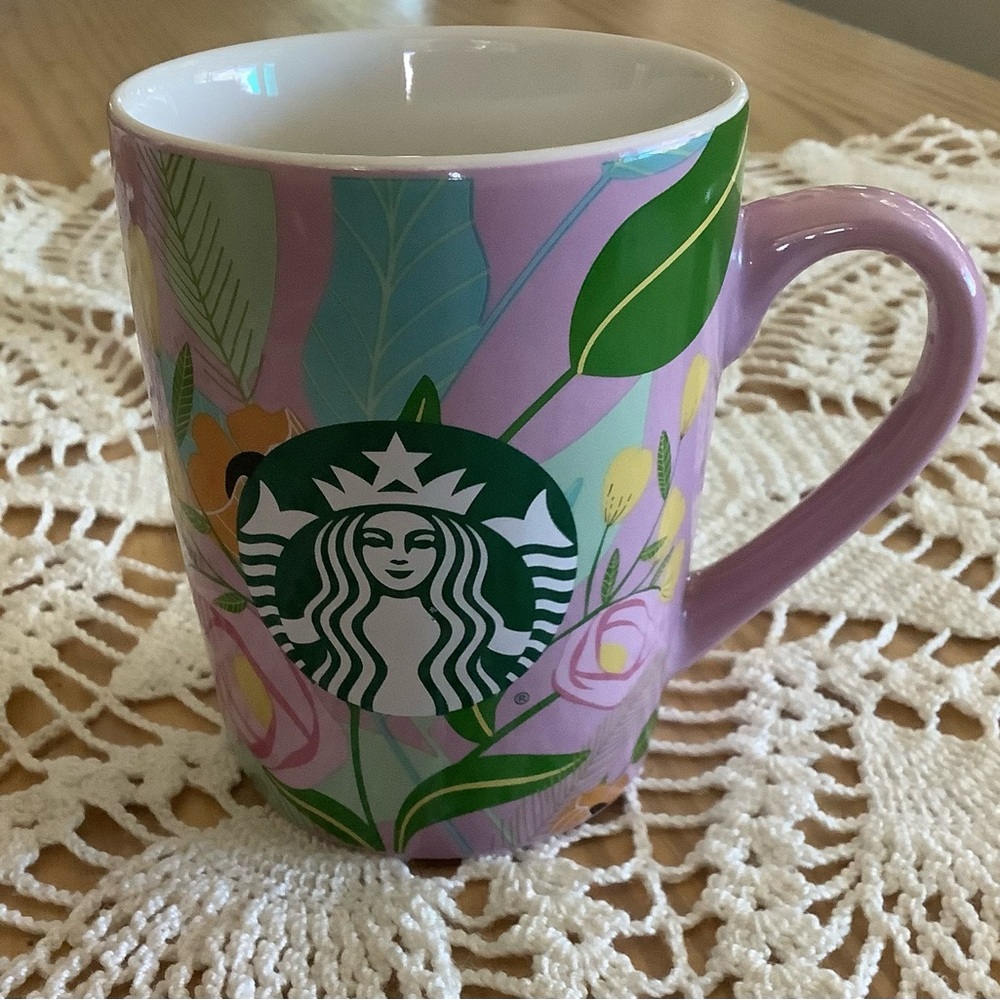 Starbucks 10 oz Coffee Mug 2020 Lavender with Floral design
